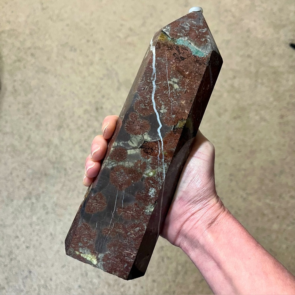 Large Rhyolite Flower Jasper Tower | Rainforest Jasper Natural Stone Crystal